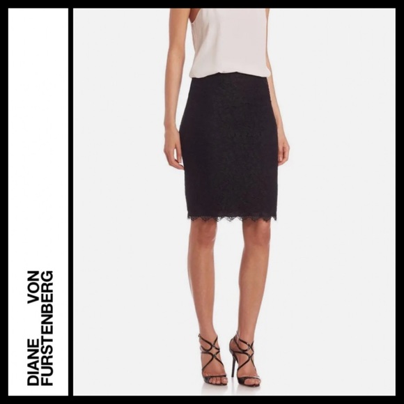 NWT Diane Von Furstenberg Scotia Lace Pencil Skirt - Picture 6 of 15